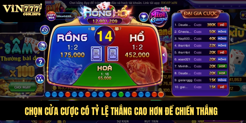 Chọn cửa cược có tỷ lệ thắng cao hơn để chiến thắng